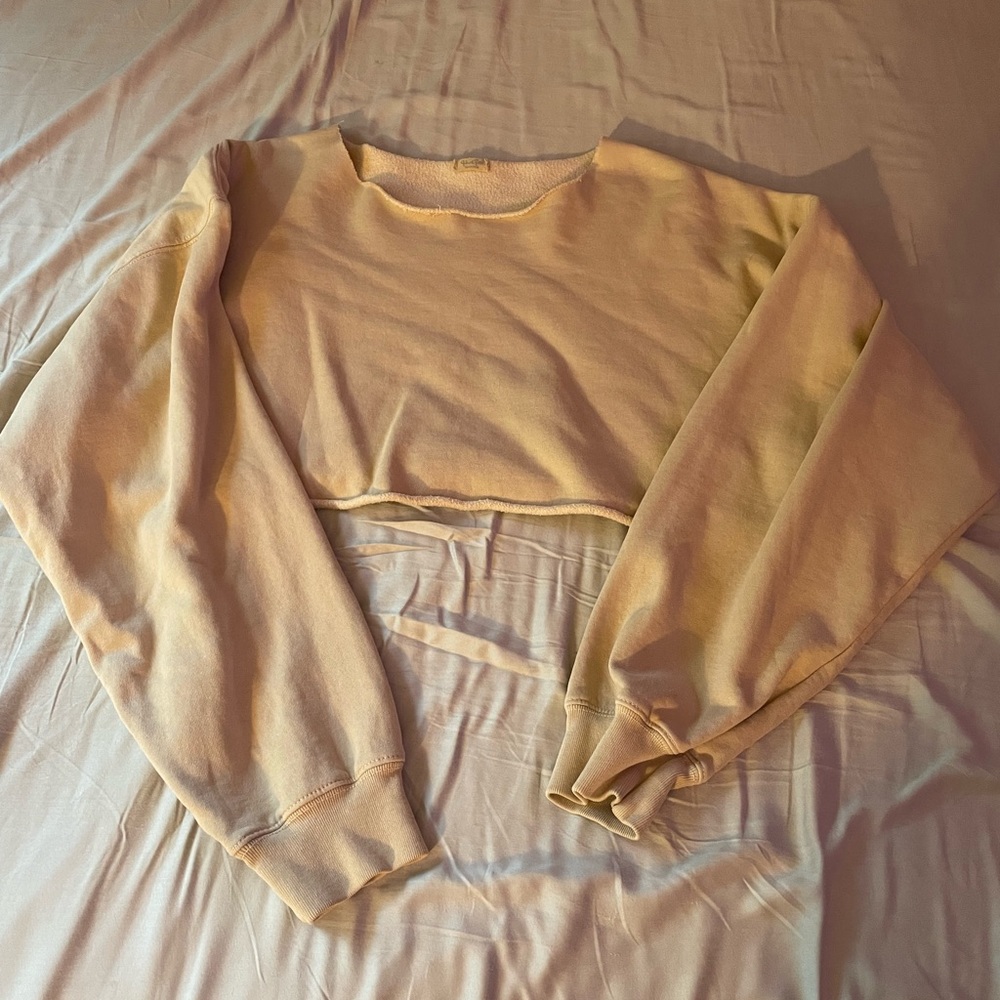 John Galt Beige cropped crewneck